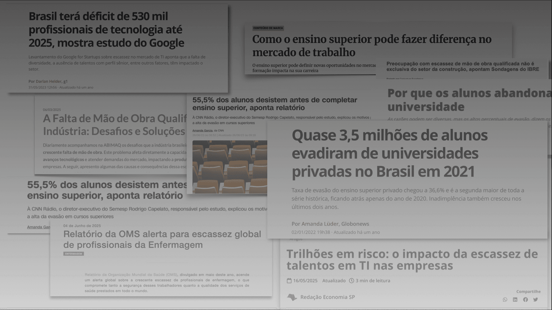 Notícias sobre evasão universitária